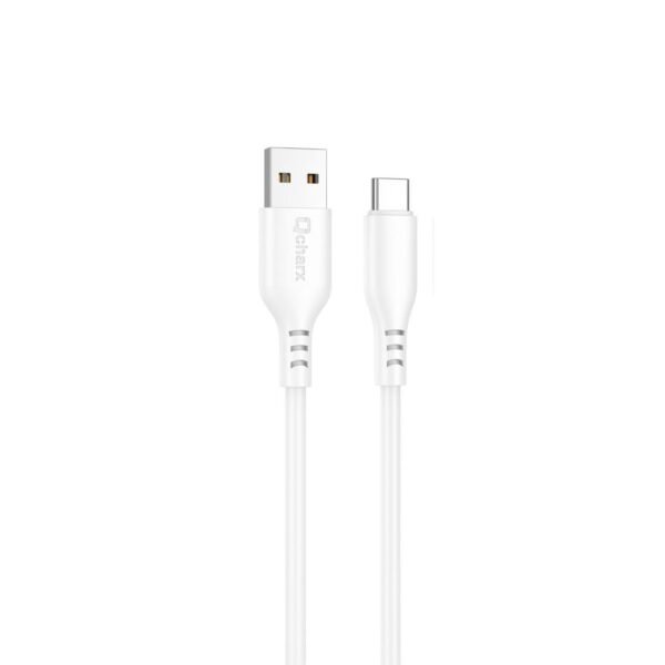 Qcharx Athens Cable USB a Tipo C 3A 18W (1 m) PVC Blanco