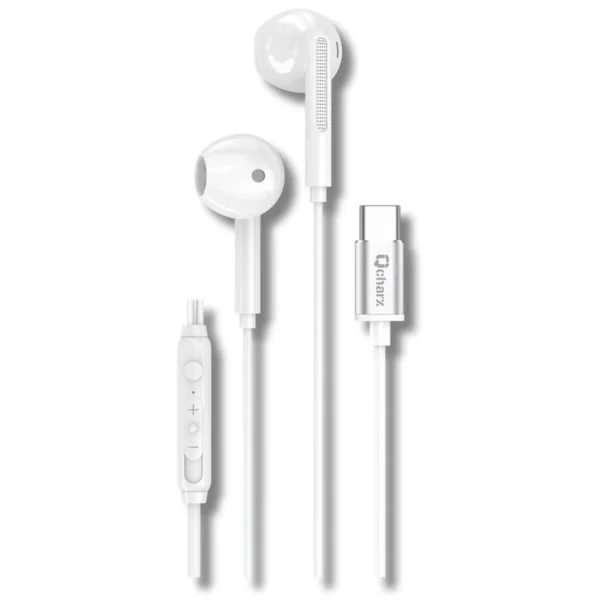 Qcharx Beat auriculares con cable conexion Tipo C Blancos Audio