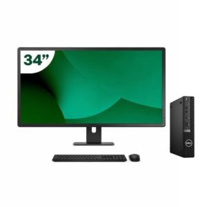 Pack Dell 5080 Micro i5 10500T 16GB SSD 512GB + LCD 34" + Tecl y Ratón Inalámbrico + WiFi