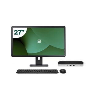 Pack HP 800 G4 Mini i5 8500T 16GB SSD 1TB + LCD 27" + Tecl y Ratón Inalámbrico + WiFi