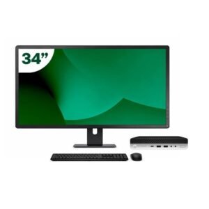 Pack HP 800 G5 Mini i5 9500T 16GB SSD 512GB + LCD 34" + Tecl y Ratón Inalámbrico + WiFi